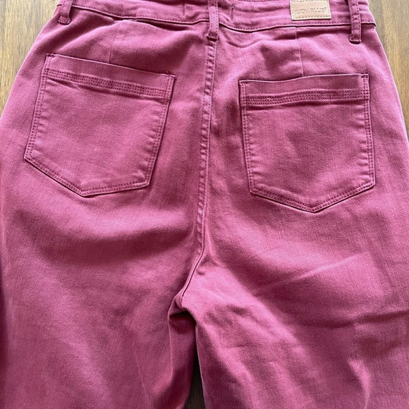 Judy Blue burgundy high rise front seam straight leg jeans - Picture 11 of 14